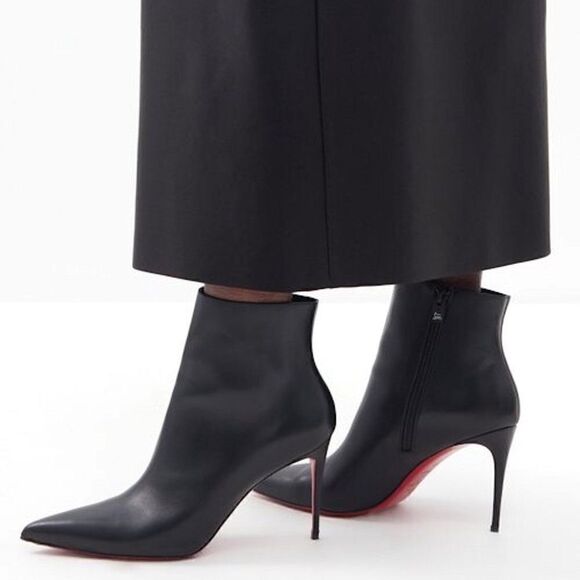 Christian Louboutin So Kate 85 Red Sole Stiletto Leather Boot Bootie Black 35.5 - Picture 6 of 8
